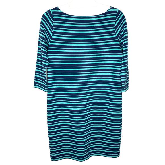 Fossil Teal Striped Midi Shift Dress Small - Picture 6 of 6